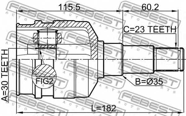Шарнир приводного вала FEBEST 0111-GRX125LH - изображение 1