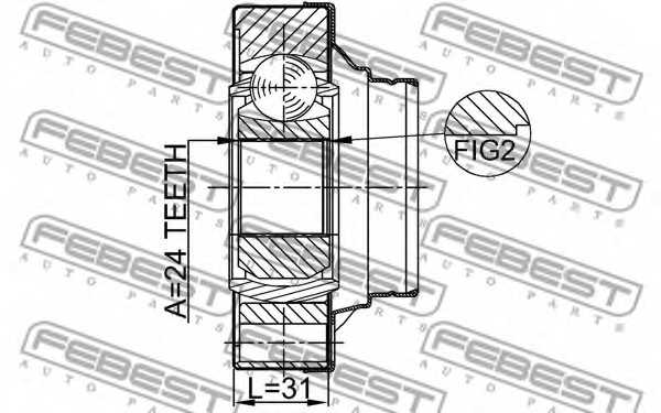 Шарнир приводного вала FEBEST 0111-JZX110R - изображение 1