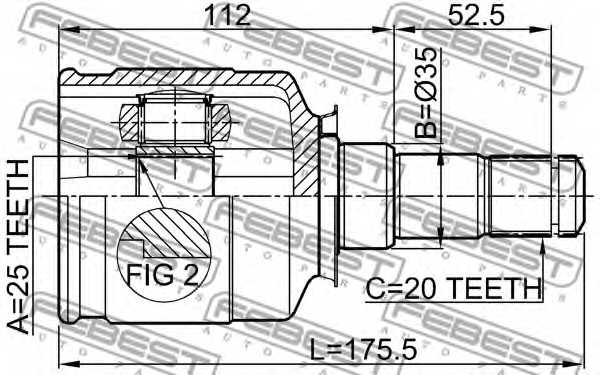 Шарнир приводного вала FEBEST 0111-ST215LH - изображение 1