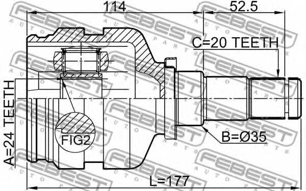 Шарнир приводного вала FEBEST 0111-ZNRRH - изображение 1