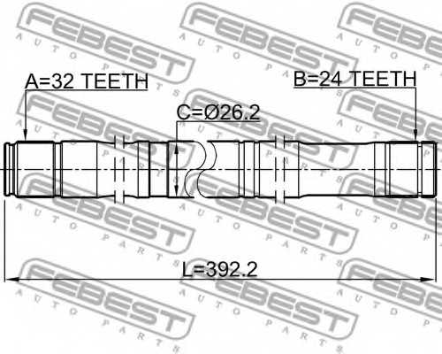 Приводной вал FEBEST 0112-CDT220RH - изображение 1