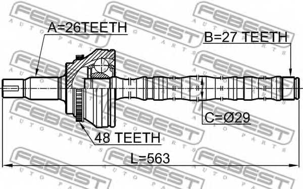 Шарнир приводного вала FEBEST 0114-ACV30A48 - изображение 1