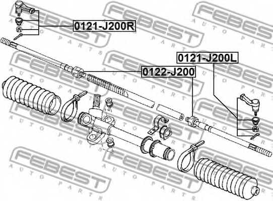 Наконечник поперечной рулевой тяги FEBEST 0121-J200L - изображение 1