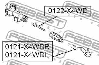 Осевой шарнир рулевой тяги FEBEST 0122-X4WD - изображение 1