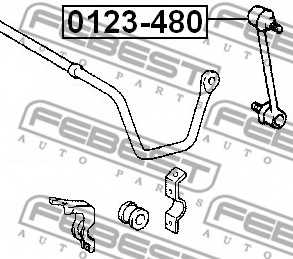 Тяга / стойка стабилизатора FEBEST 0123-480 - изображение 1