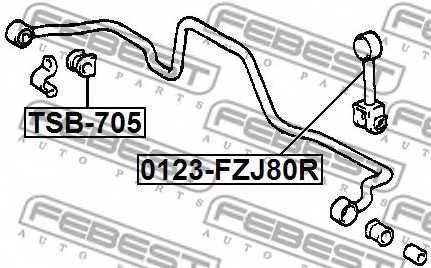 Тяга / стойка стабилизатора FEBEST 0123-FZJ80R - изображение 1