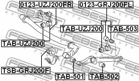 Тяга / стойка стабилизатора FEBEST 0123-GRJ200FL - изображение 1