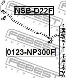 Тяга / стойка стабилизатора FEBEST 0123-NP300F - изображение 1