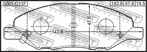 Колодки тормозные дисковые передний для NISSAN AD, BLUEBIRD SYLPHY, CUBE, LATIO, LIVINA / GRAND LIVINA, MICRA, TIIDA <b>FEBEST 0201-C11F</b> - изображение 1