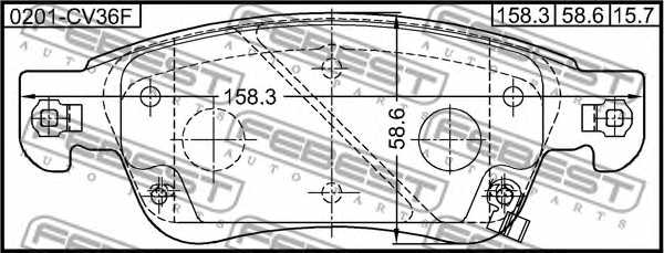 Колодки тормозные дисковые передний для INFINITI EX, G <b>FEBEST 0201-CV36F</b> - изображение 1