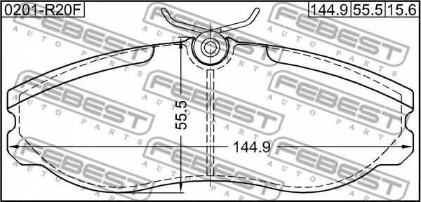 Колодки тормозные дисковые передний для NISSAN SERENA(C23M), TERRANO(R20) <b>FEBEST 0201-R20F</b> - изображение 1