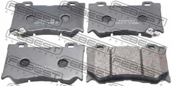 Колодки тормозные дисковые передний для INFINITI FX, G, M(Y51), M37, Q70(Y51) / NISSAN 370 Z(Z34), FUGA <b>FEBEST 0201-V36F</b Колодки тормозные дисковые передний для INFINITI FX, G, M(Y51), M37, Q70(Y51) / NISSAN 370 Z(Z34), FUGA <b>FEBEST 0201-V36F</b> - изображение