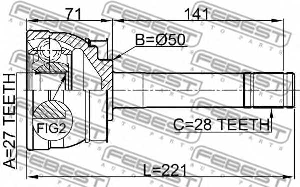 Шарнир приводного вала FEBEST 0210-064 - изображение 1