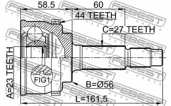 Шарнир приводного вала FEBEST 0210-066A44 - изображение 1