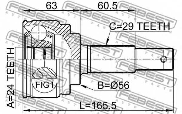 Шарнир приводного вала FEBEST 0210-B30 - изображение 1
