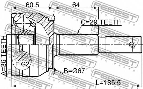 Шарнир приводного вала FEBEST 0210-D40B - изображение 1
