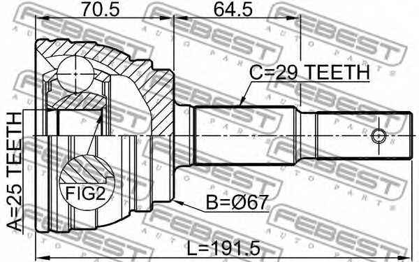 Шарнир приводного вала FEBEST 0210-E51 - изображение 1