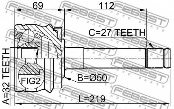 Шарнир приводного вала FEBEST 0210-R20 - изображение 1