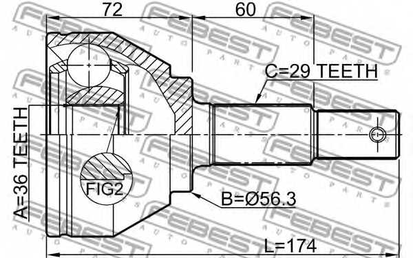 Шарнир приводного вала FEBEST 0210-T31M9 - изображение 1