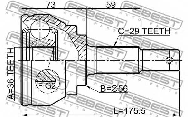 Шарнир приводного вала FEBEST 0210-V42 - изображение 1