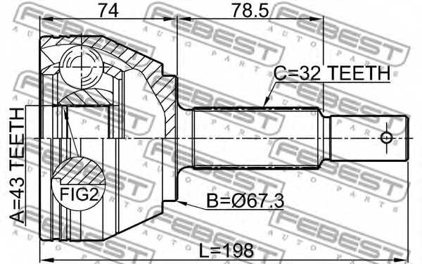 Шарнир приводного вала FEBEST 0210-Y62 - изображение 1