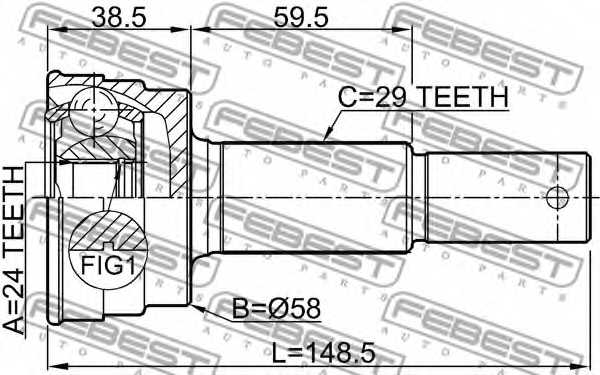 Шарнир приводного вала FEBEST 0210-Z50R - изображение 1
