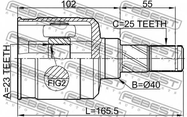 Шарнир приводного вала FEBEST 0211-B15LH - изображение 1