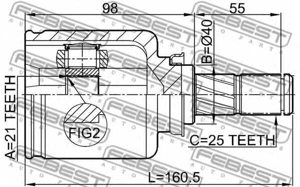 Шарнир приводного вала FEBEST 0211-E11AT - изображение 1