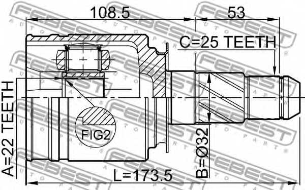 Шарнир приводного вала FEBEST 0211-FX35RH - изображение 1