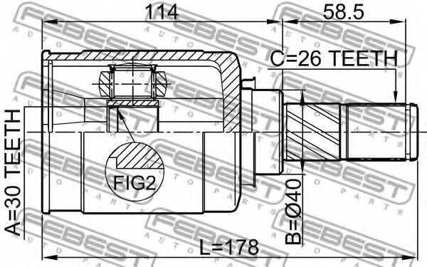 Шарнир приводного вала FEBEST 0211-J1016LH - изображение 1