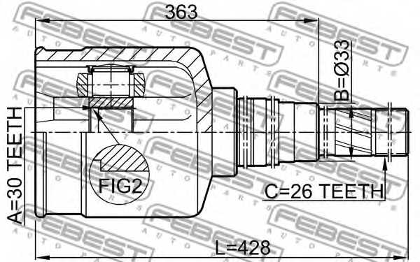 Шарнир приводного вала FEBEST 0211-J1016RH - изображение 1