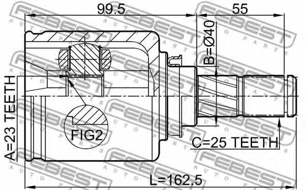 Шарнир приводного вала FEBEST 0211-JP16 - изображение 1