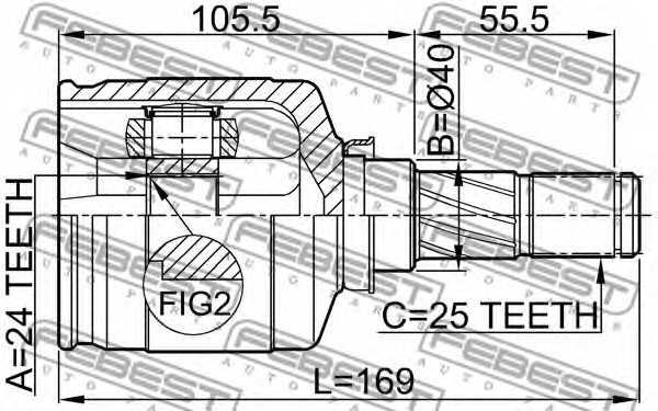 Шарнир приводного вала FEBEST 0211-P12QR20LH - изображение 1