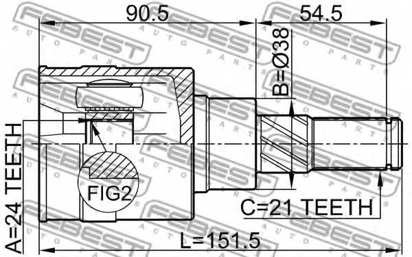 Шарнир приводного вала FEBEST 0211-T30R - изображение 1