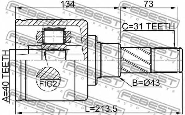 Шарнир приводного вала FEBEST 0211-Y62AT - изображение 1