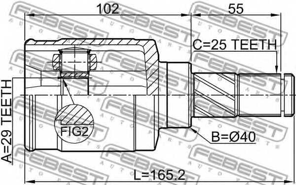 Шарнир приводного вала FEBEST 0211-Z11AT - изображение 1