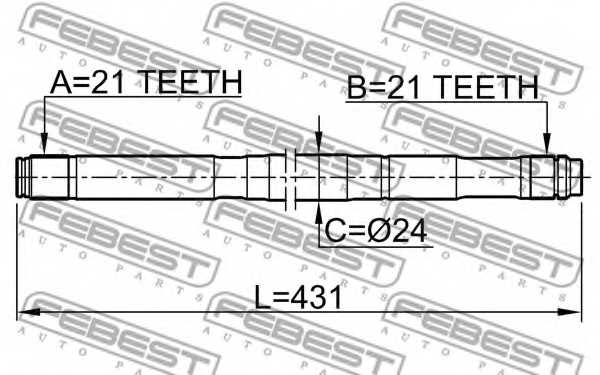 Приводной вал FEBEST 0212-QG15LH - изображение 1