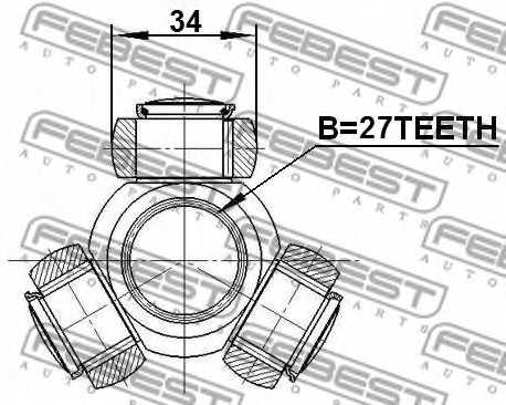 Муфта с шипами приводного вала FEBEST 0216-F50 - изображение 1