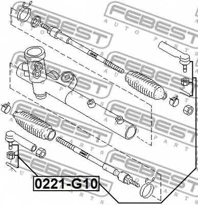 Наконечник поперечной рулевой тяги FEBEST 0221-G10 - изображение 1
