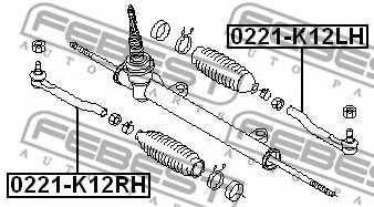 Наконечник поперечной рулевой тяги FEBEST 0221-K12LH - изображение 1
