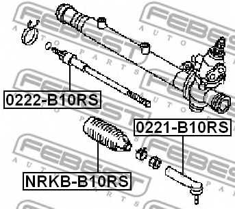 Осевой шарнир рулевой тяги FEBEST 0222-B10RS - изображение 1