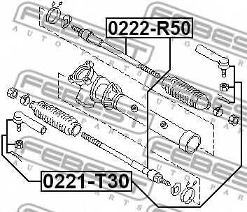Осевой шарнир рулевой тяги FEBEST 0222-R50 - изображение 1