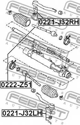Осевой шарнир рулевой тяги FEBEST 0222-Z51 - изображение 1
