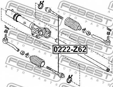 Осевой шарнир рулевой тяги FEBEST 0222-Z62 - изображение 1