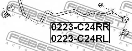 Тяга / стойка стабилизатора FEBEST 0223-C24RR - изображение 1