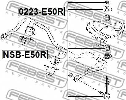 Тяга стабилизатора задняя NISSAN ELGRAND E50 1997-2002 <b>FEBEST 0223-E50R</b> - изображение 1