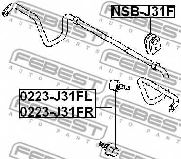 Тяга / стойка стабилизатора FEBEST 0223-J31FR - изображение 1