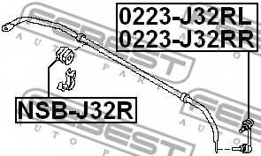 Тяга / стойка стабилизатора FEBEST 0223-J32RR - изображение 1