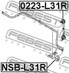 Тяга / стойка стабилизатора FEBEST 0223-L31R - изображение 1
