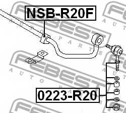 Тяга / стойка стабилизатора FEBEST 0223-R20 - изображение 1